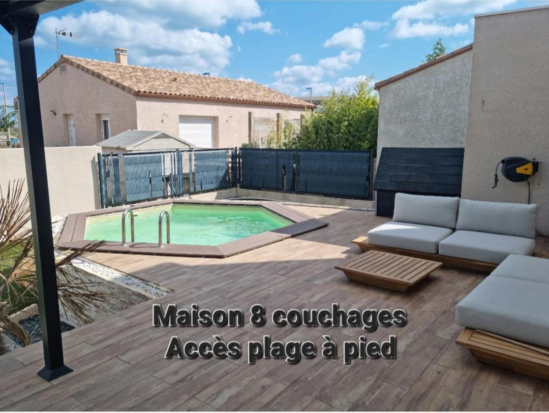 Maison 8 Couchages Clim, Plage A Pied, Petite Piscine بورت-لا-نوفيل المظهر الخارجي الصورة